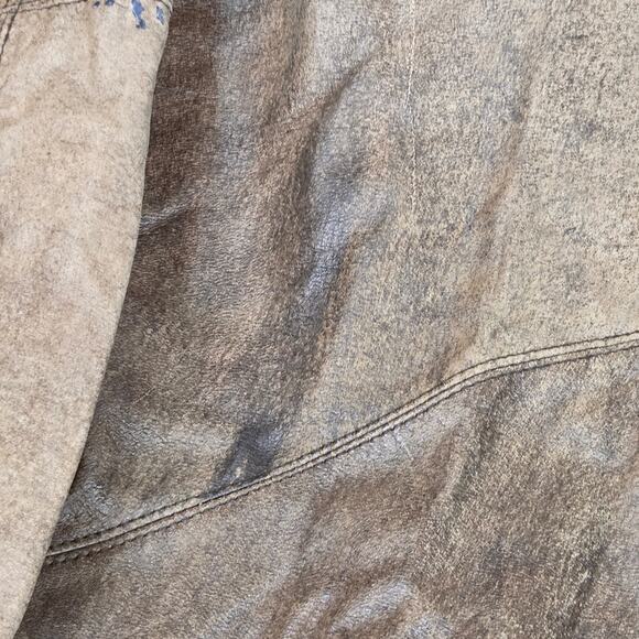 Vintage 1980s Adventure Bound Originals Brown Leather Bomber Jacket XL - Picture 9 of 15